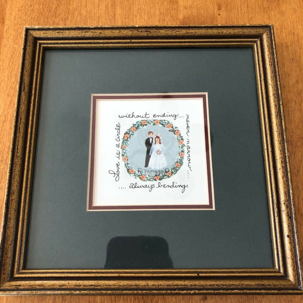 Wedding Art Print D Morgan 1987 Love Is A Circle Without Ending Marriage Framed